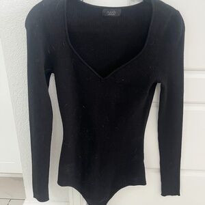 Nuuds Black Sweater Bodysuit